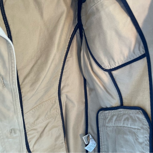 L.L. Bean Women's Beige Fitted Utility Jacket Pima Cotton Coat Medium Blazer - Picture 6 of 12